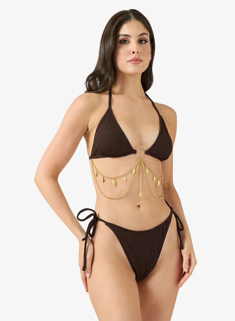 Ginger  2PC Triangle Bikini Set with Body Jewelry for Women | Best Price UAE